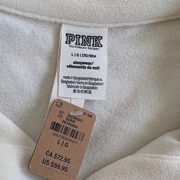 PINK Victorias Secret Fleece Pajama Top - Picture 3 of 5